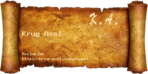 Krug Axel névjegykártya